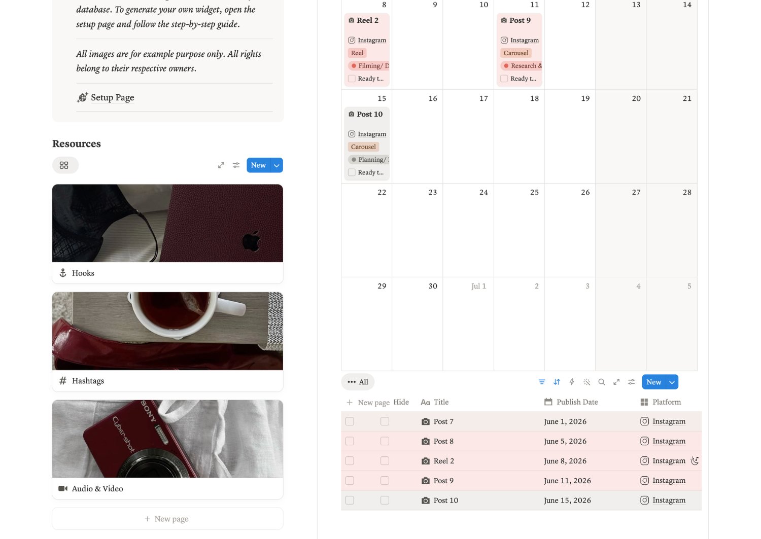 IG Grid template preview
